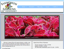 Tablet Screenshot of evergreengardensvt.com